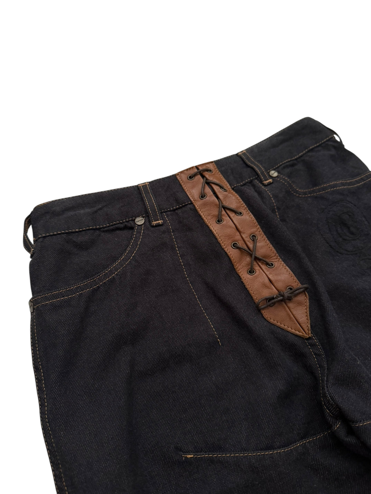 2002 Supercalifragilisticexpialidocious Lace Denim Flare Pants