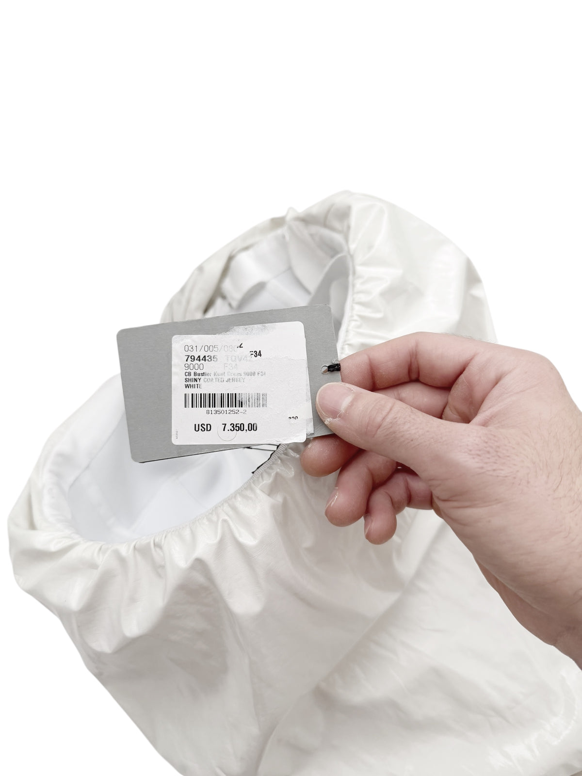 Trash Bag White Laminated Dress