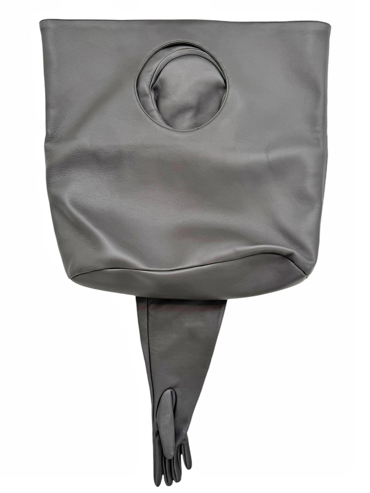 Grey Glove Leather Bag