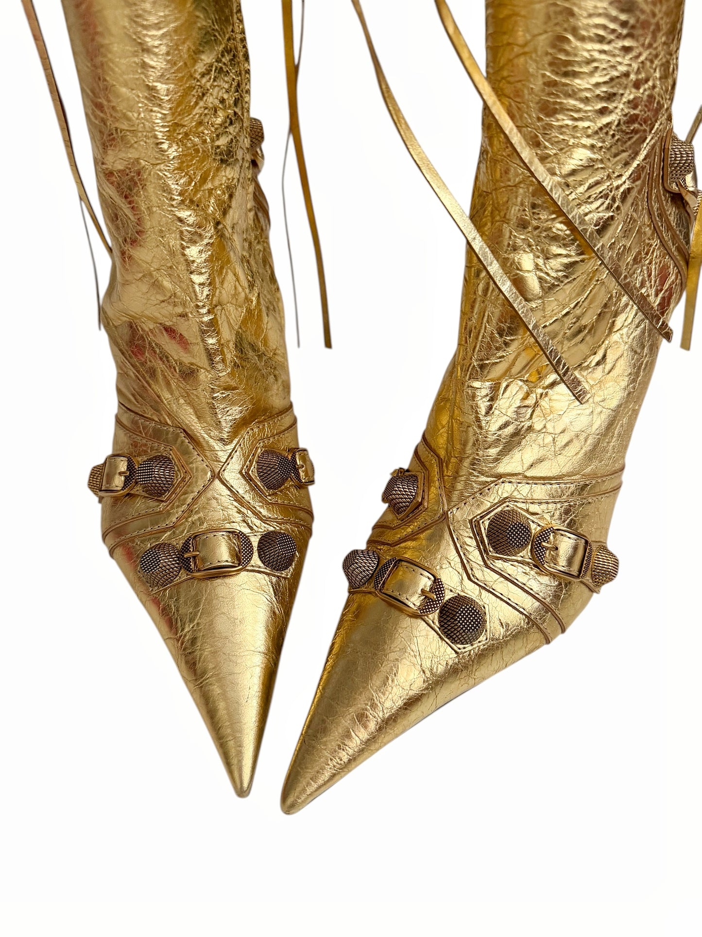 Metal Gold Cagole Heel Boot Arena H90