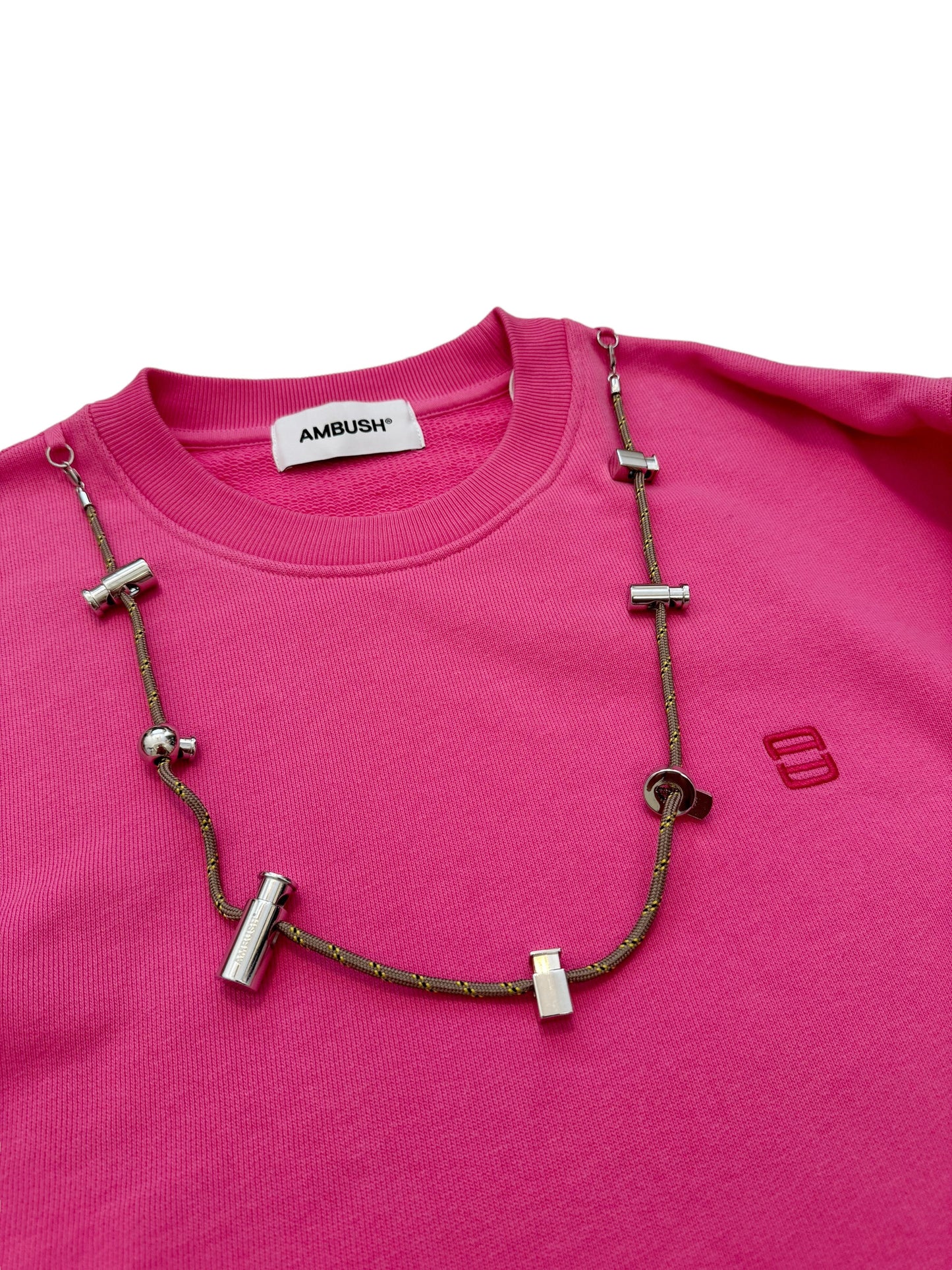 Pink Drawstring Chain Crewneck