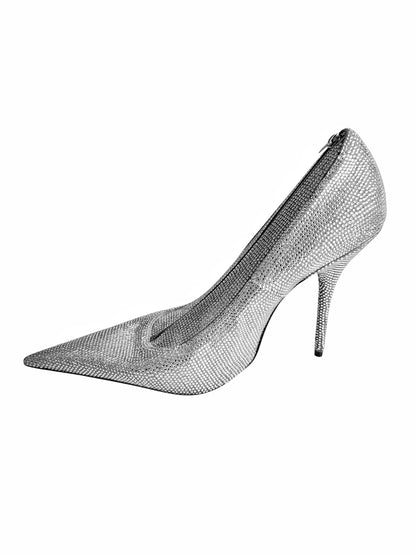 Rhinestone Knife Shoe Clutch Bag
