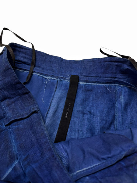 2019 Blue Indigo Object Dye Drop Crotch Trousers