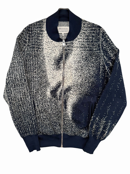 2017 Pointillism Face Knit Bomber Jacket
