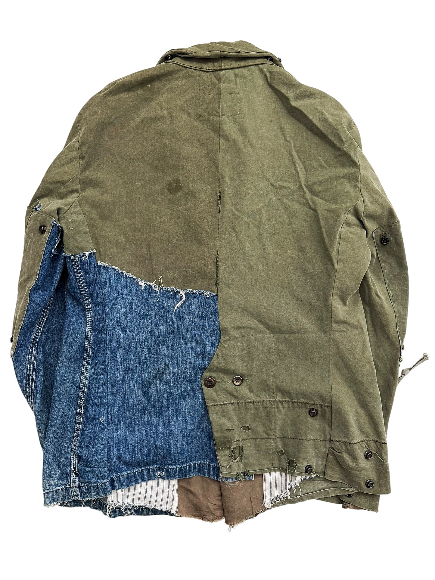 2014 Duffle Lee Denim Split Army Jacket Coat
