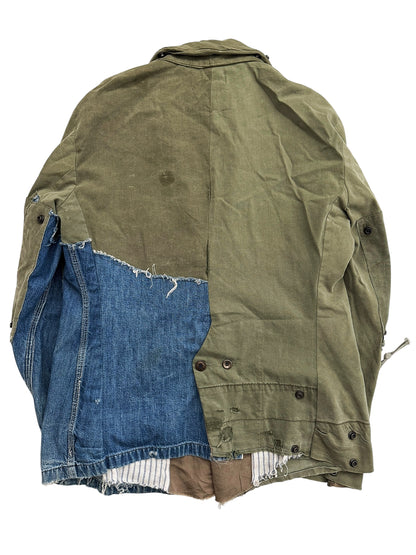 2014 Duffle Lee Denim Split Army Jacket Coat