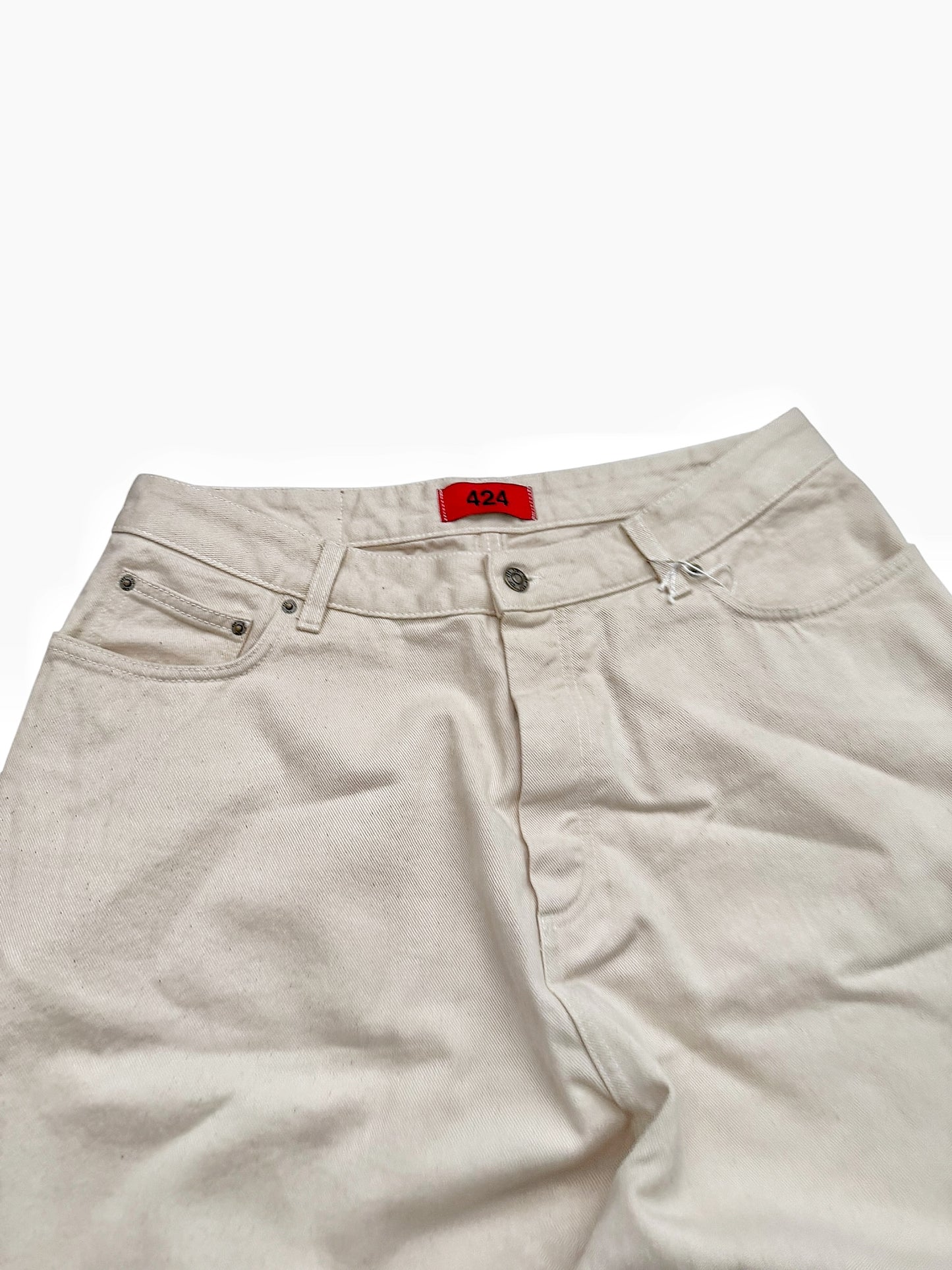 Big Daddy Baggy Beige White Denim Jeans Pant