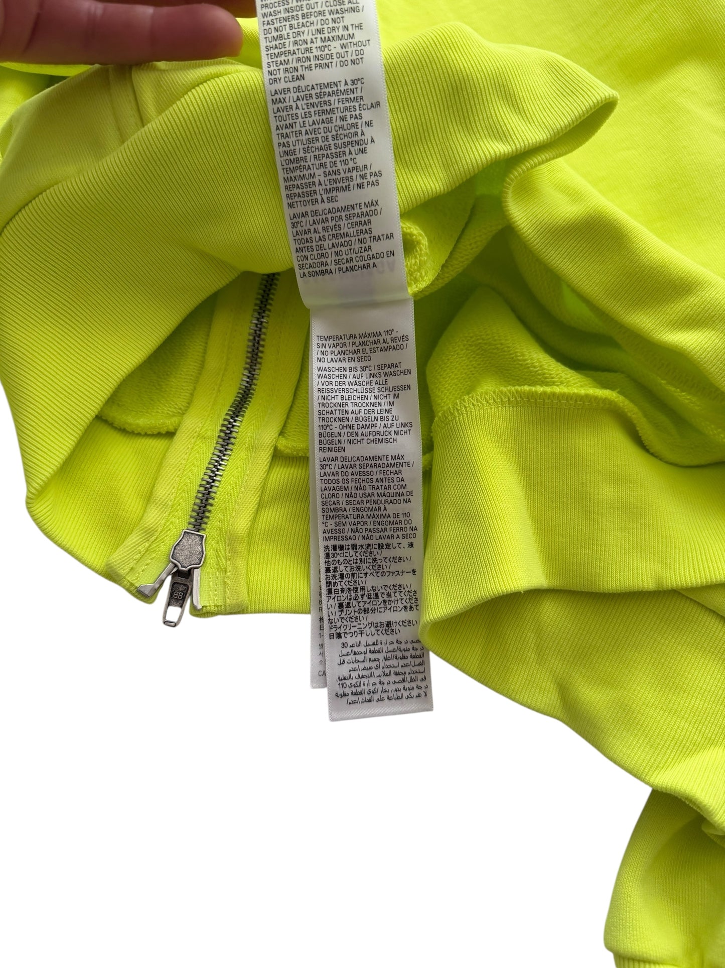 Neon Fluo Soccer Logo Zip Hoodie