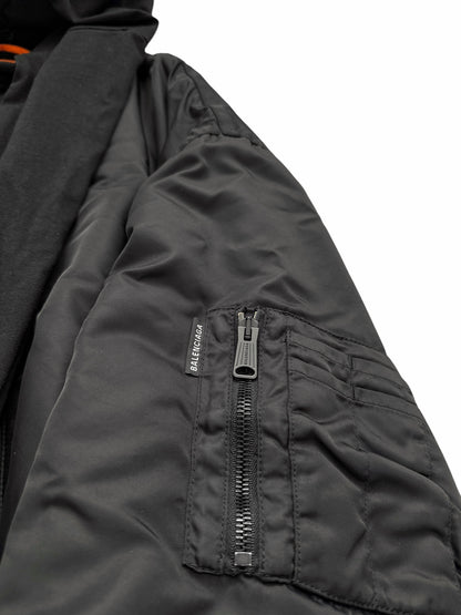 Incognito Silk Padded Distressed Bomber