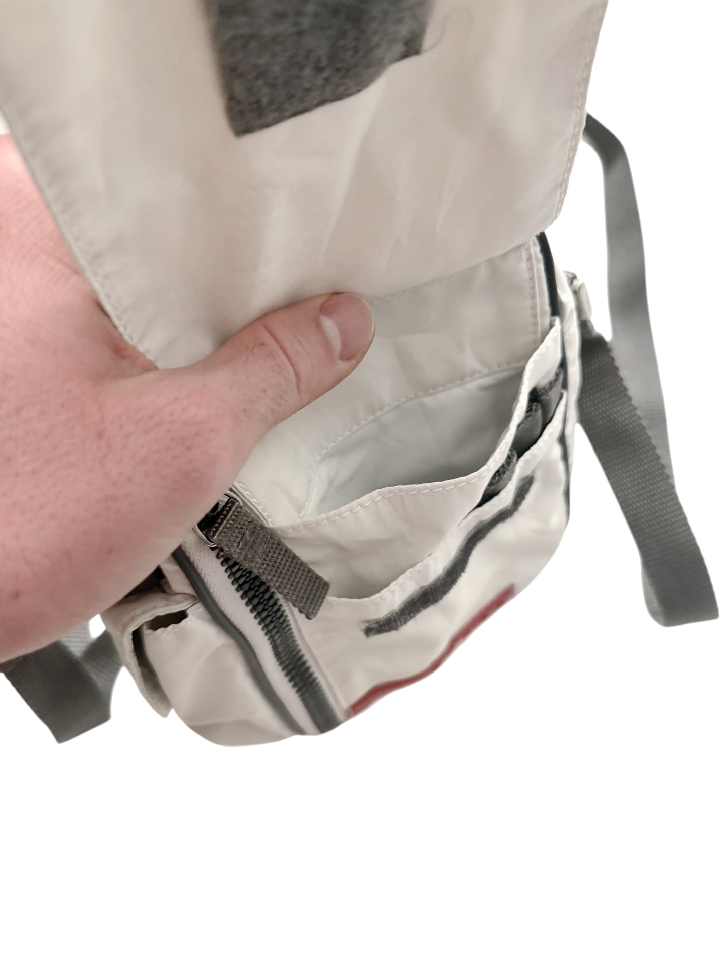 1999 White Nylon Crossbody Bag