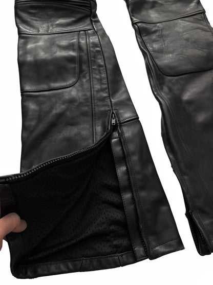 2024 Raw Waist Biker Moto Leather Pants
