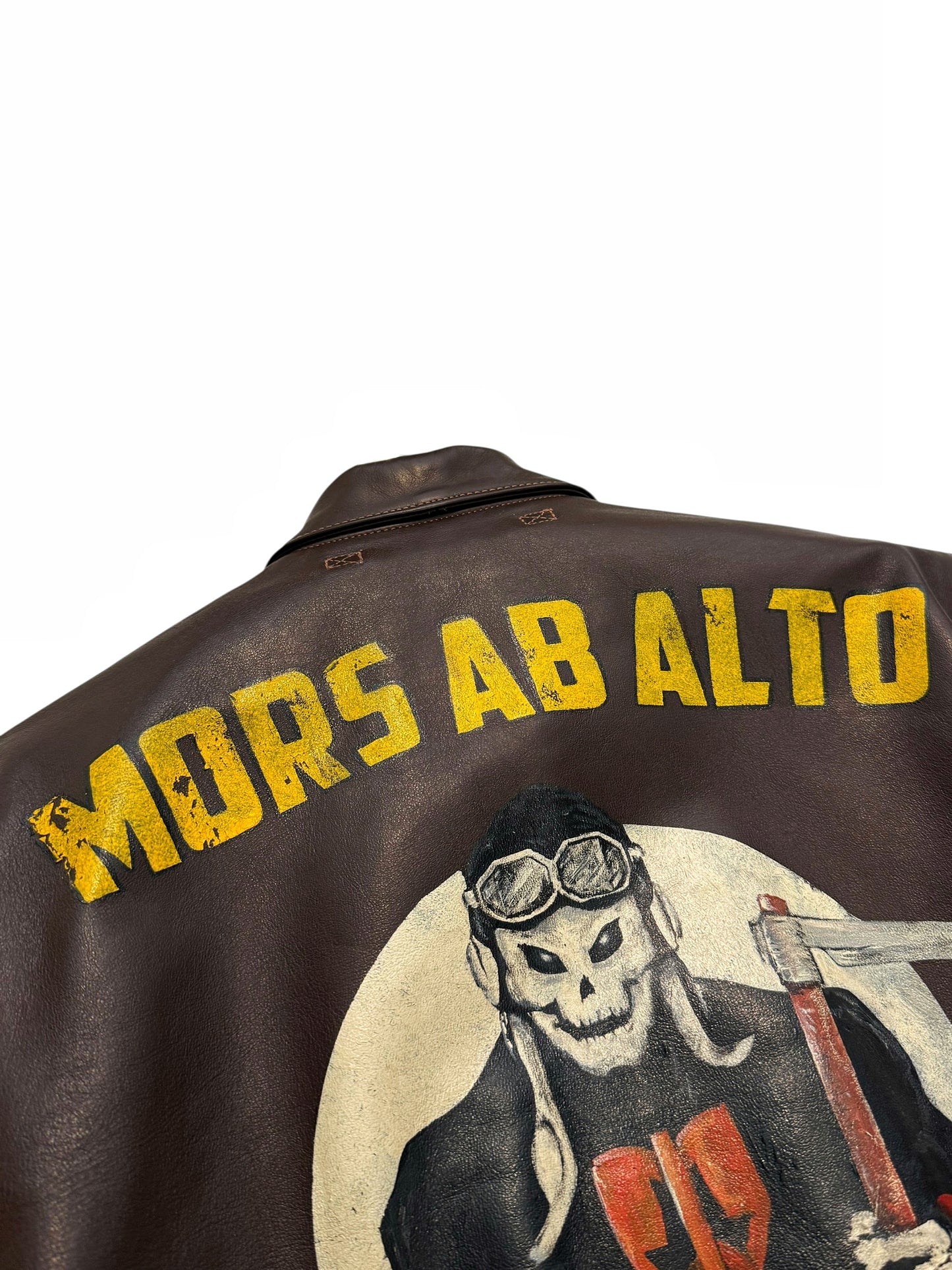 Repro A-2 Dubow Horse Leather Hand Painted Death Jacket