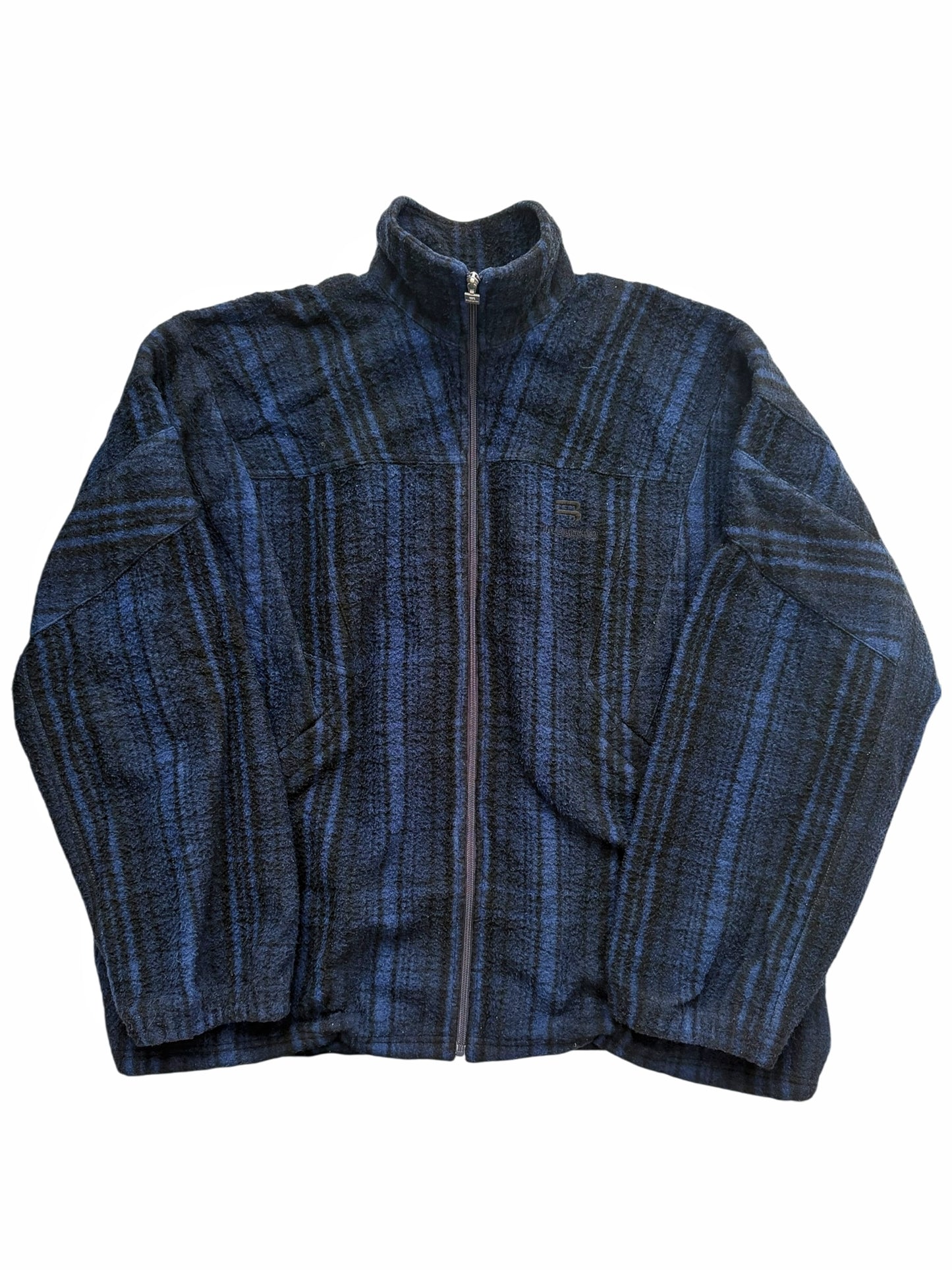 Wool Fleece Plaid Track Jacket