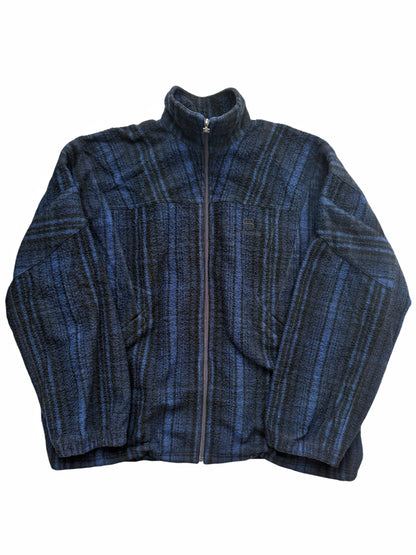 Wool Fleece Plaid Track Jacket