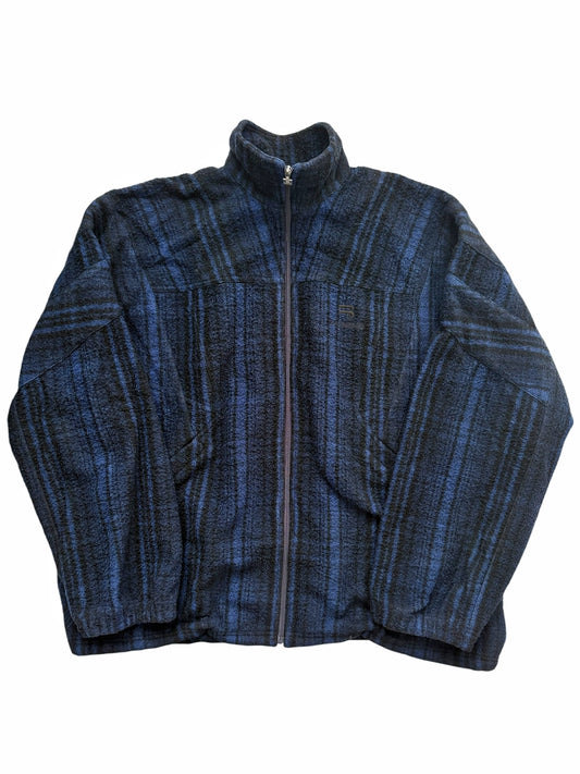 Wool Fleece Plaid Track Jacket
