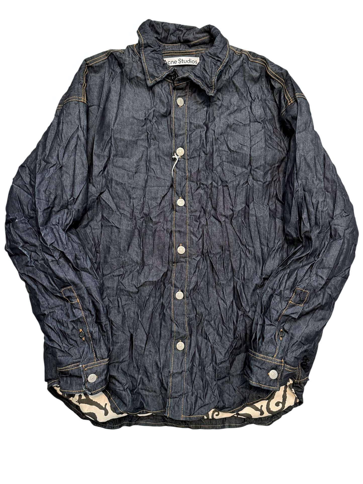 Wrinkle Crinkle Denim Padded Shirt