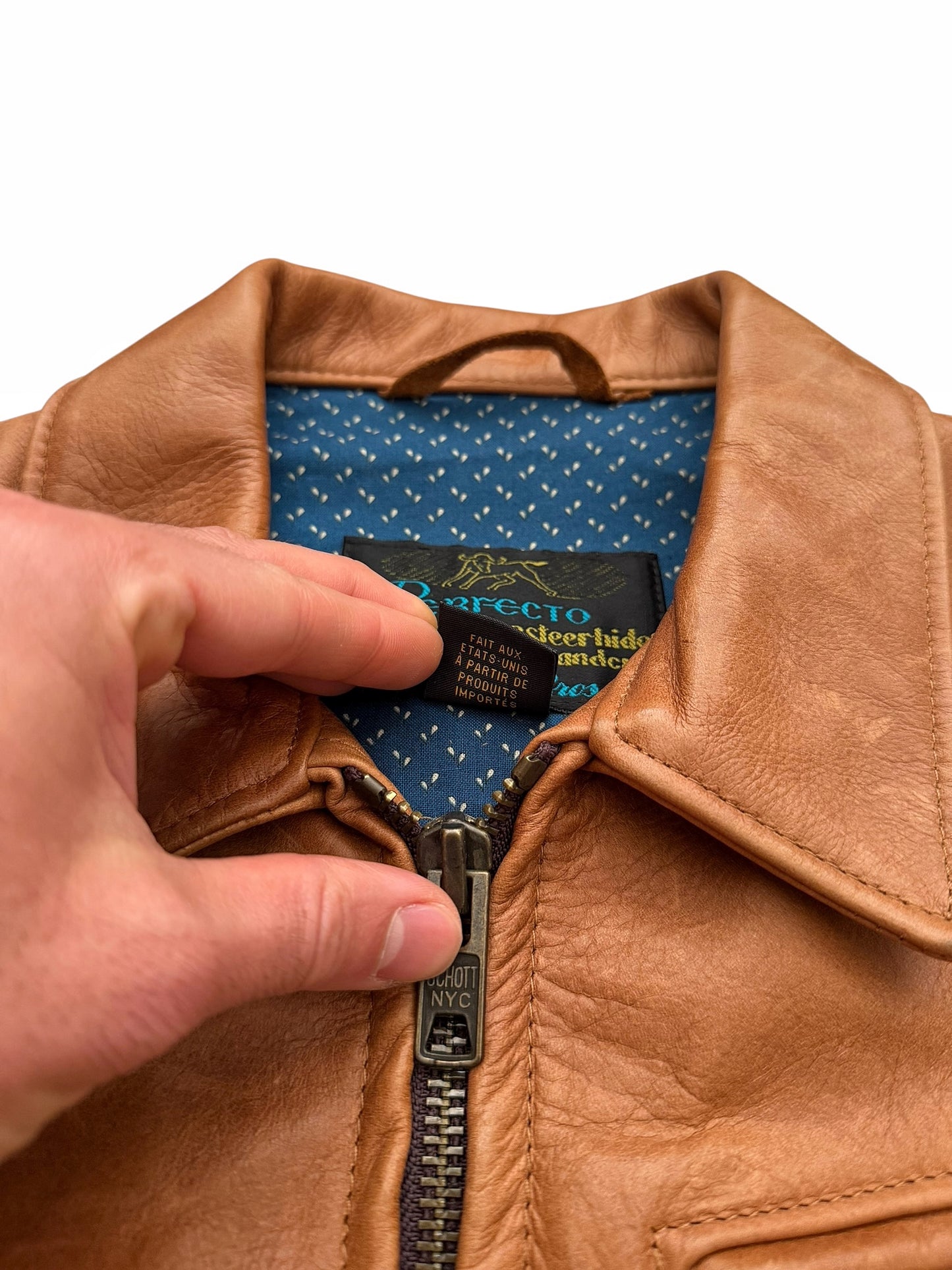 575 Steer Hide Zip Leather Jacket