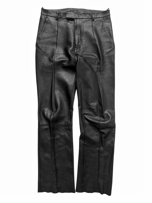 Lambskin Leather Pleated Trouser Pant
