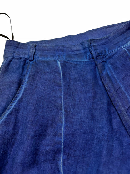 2019 Blue Indigo Object Dye Drop Crotch Trousers