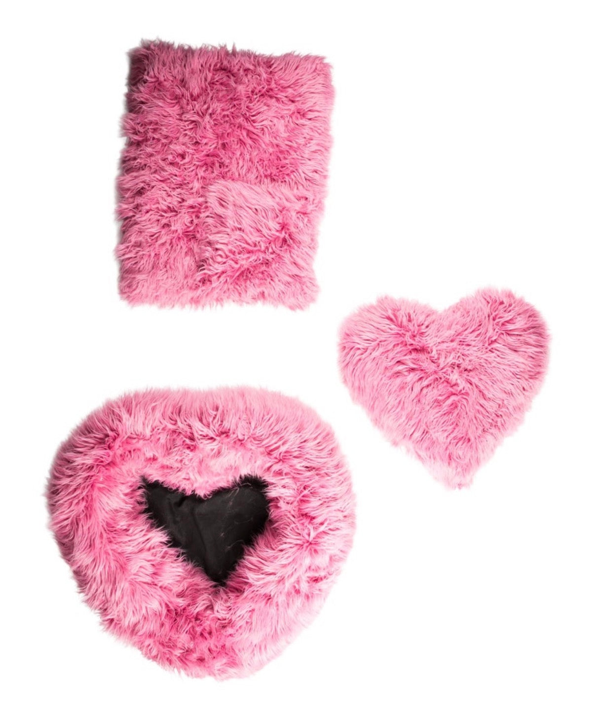 2022 Pink Fur Dog Bed Set