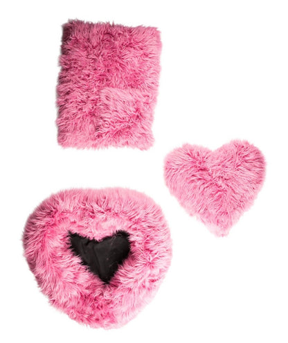 2022 Pink Fur Dog Bed Set
