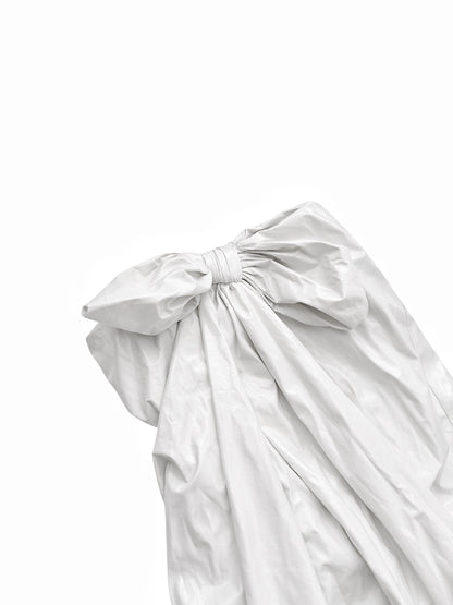 Trash Bag White Laminated Dress