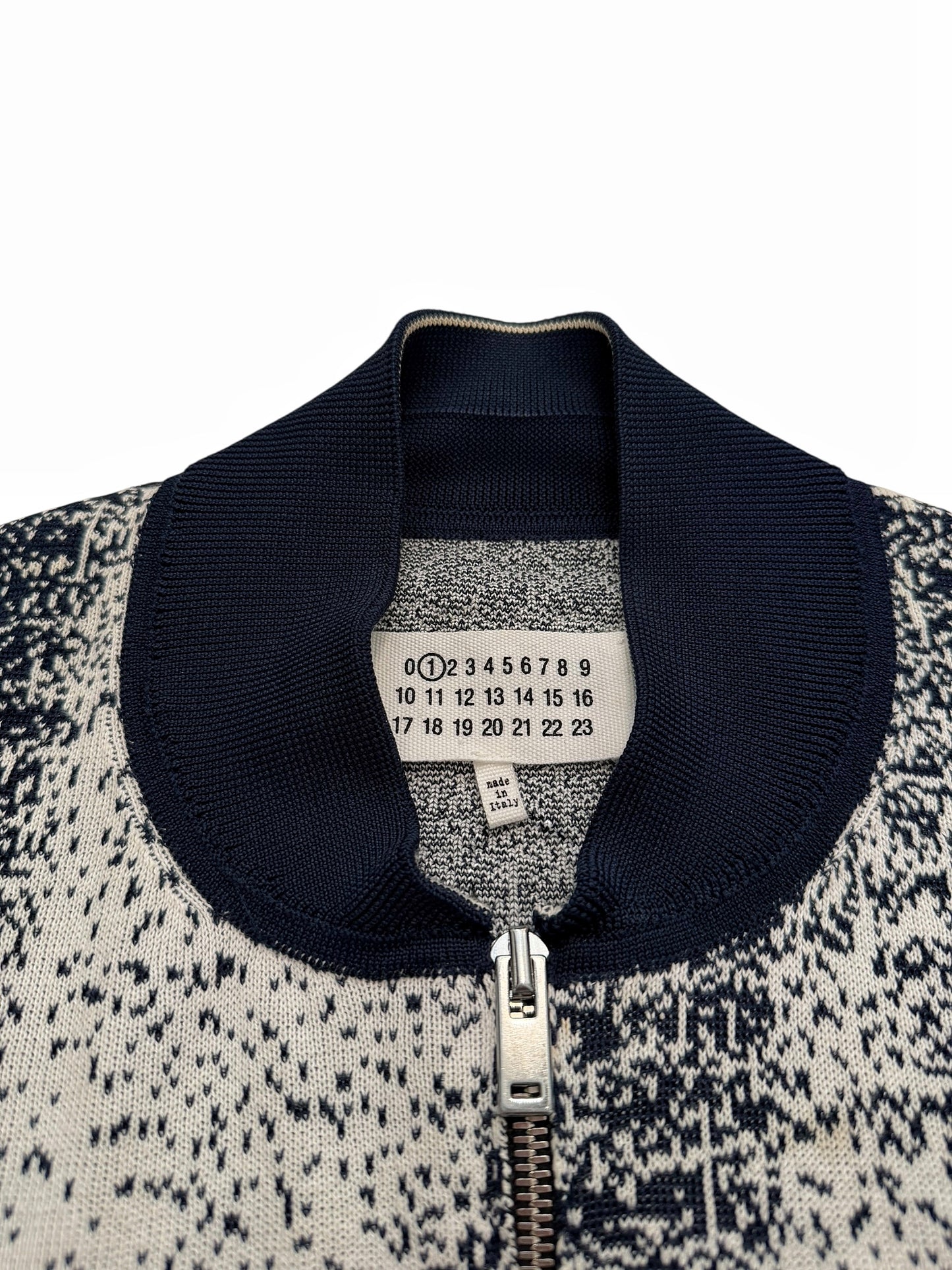 2017 Pointillism Face Knit Bomber Jacket