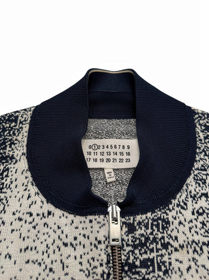 2017 Pointillism Face Knit Bomber Jacket