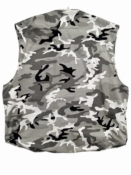 Snow Camo Fleece Oversized Vest