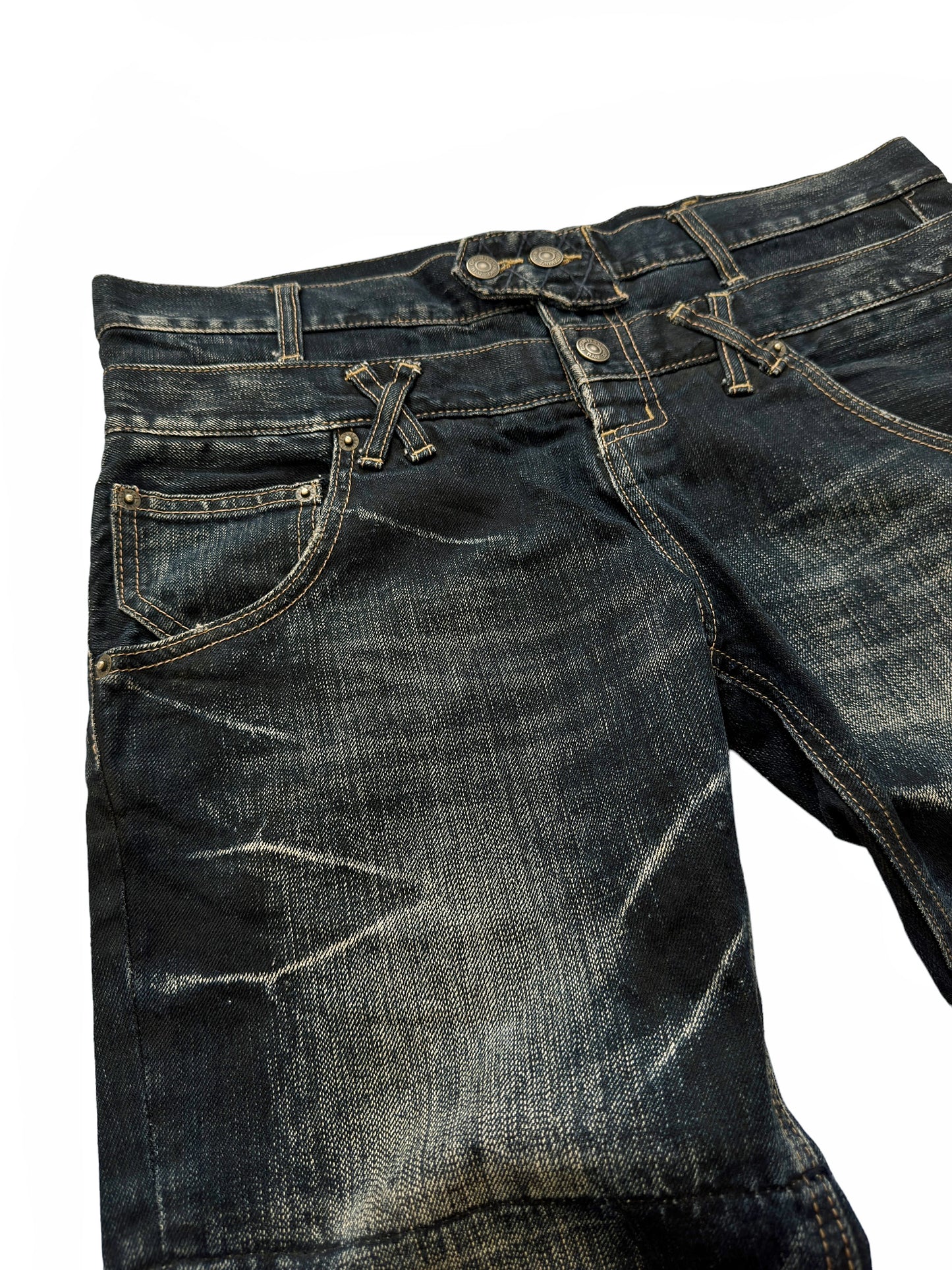 Double Waist Dark Indigo Denim