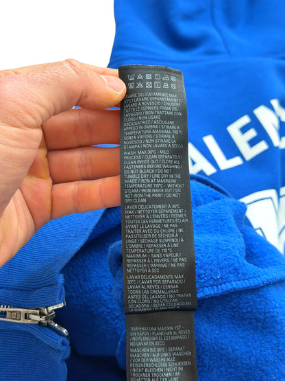 Soccer Crest Football Logo Hoodie Blue