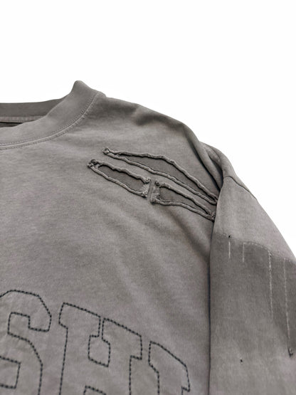 Oversized Washed Distressed Collegiate Longsleeve
