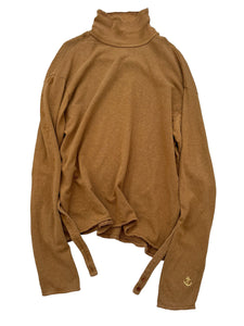 Frayed Earthtone Turtleneck