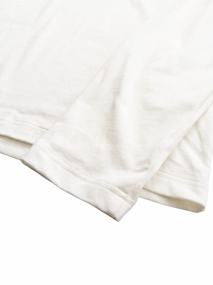 Center Embroidered Logo Long Sleeve White