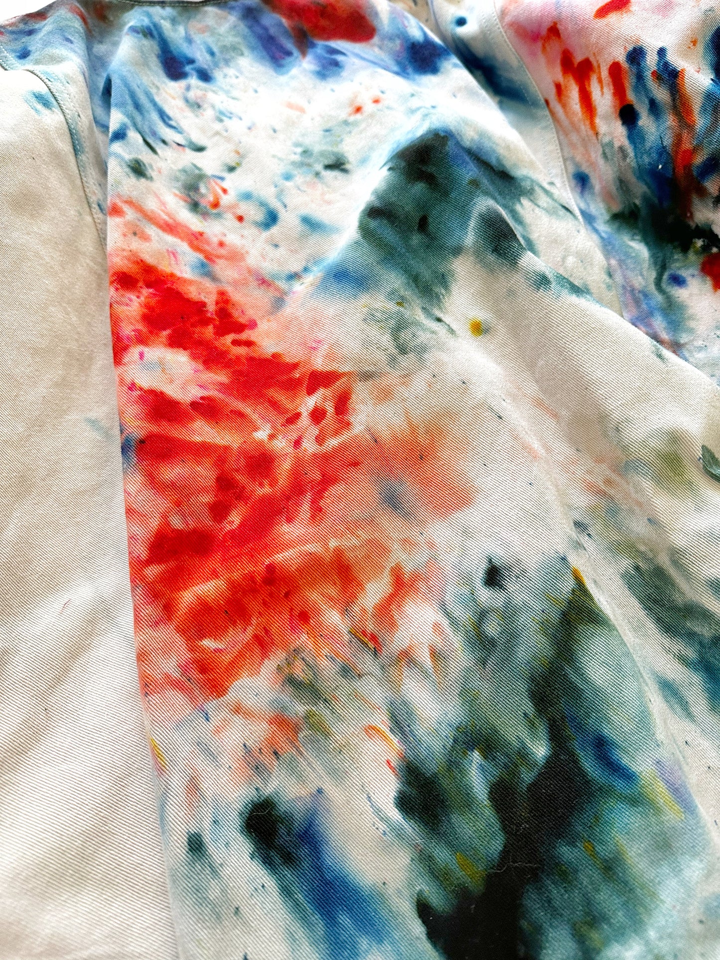 Bleach Painted Denim Poncho