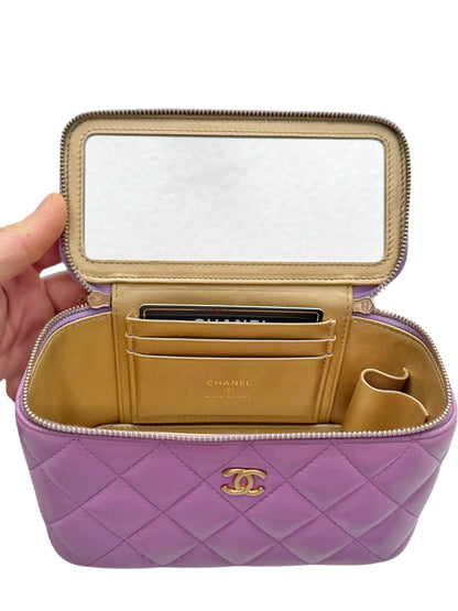 2022 Sheepskin Pink Pearl Chain Square Bag