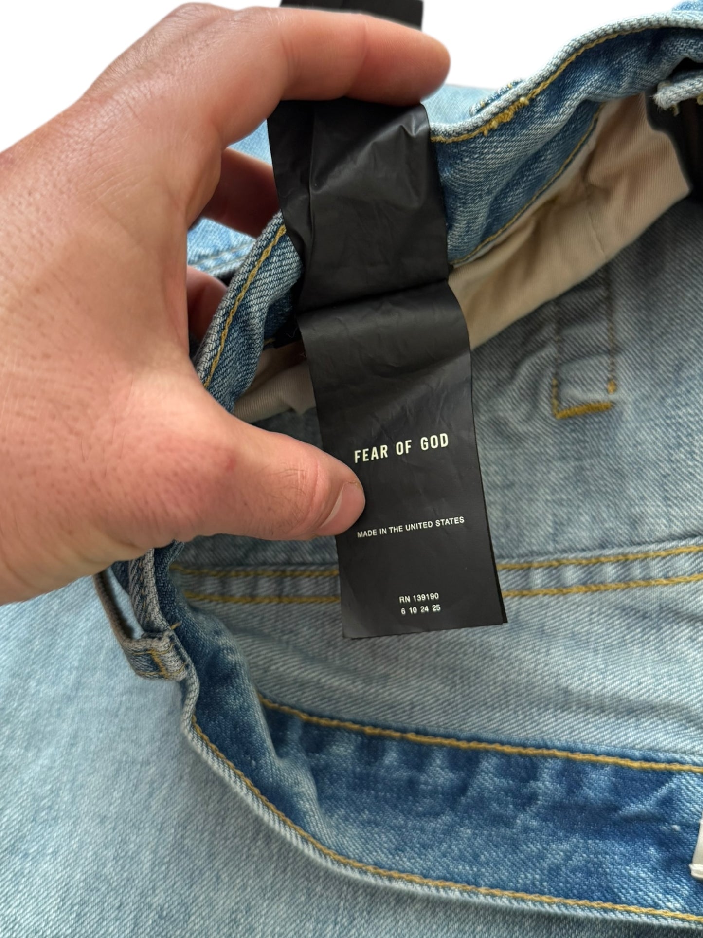 Distressed Holy Water Wash Denim