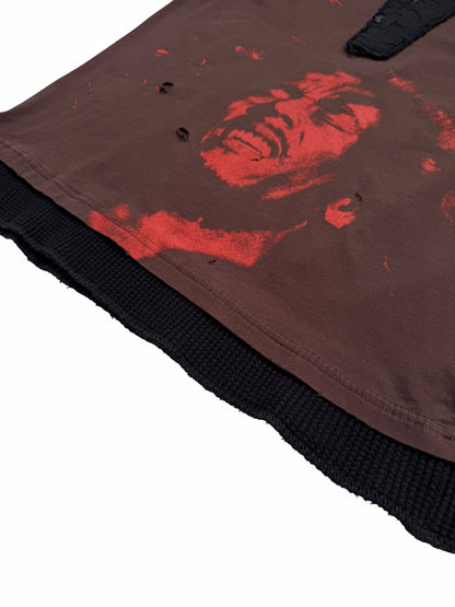 Bob Marley Distressed Layered Thermal Tank Tee