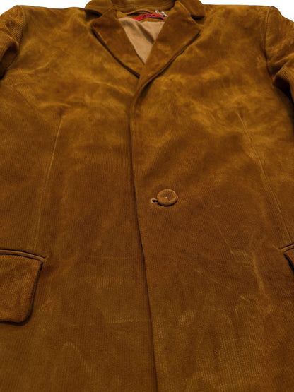 Leather “Corduroy” Imprinted Trompe Loiel Coat
