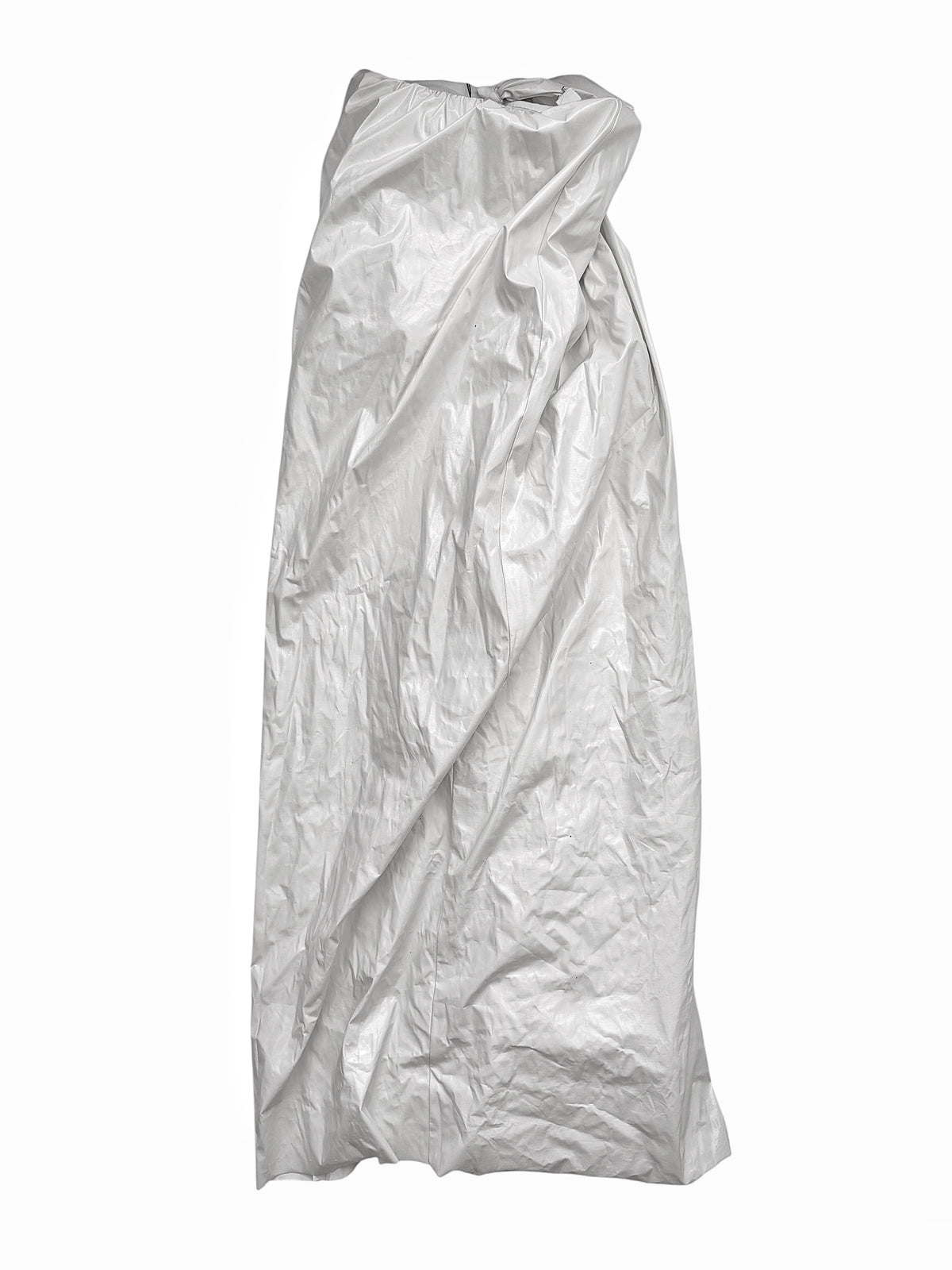 Trash Bag White Laminated Dress