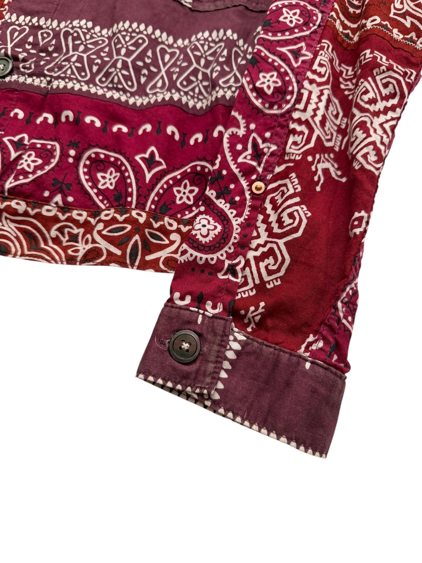 Red/Purple Bandana Kerchief Trucker Jacket