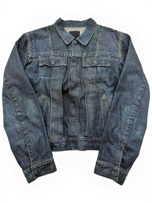2001 SLAB Burnout Distressed Thread Denim Trucker