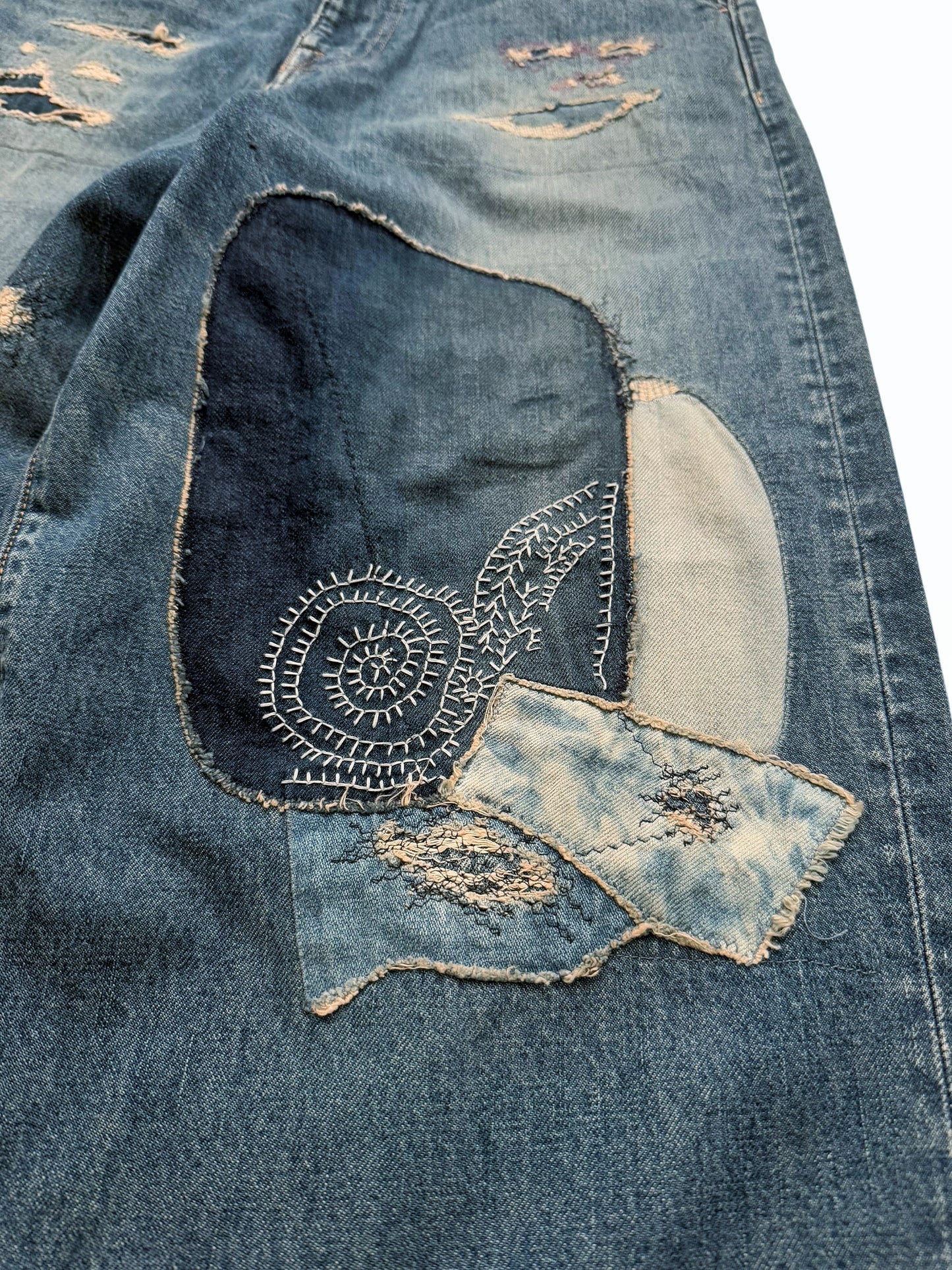 Katsuragi Boro Patchwork Kountry Baggy Denim