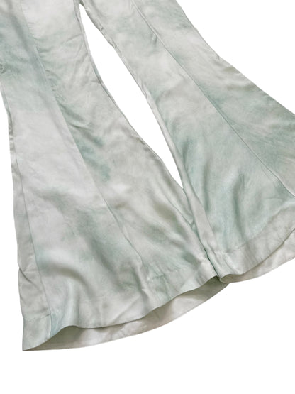 Green Dye Silky Cupro Flare Trouser