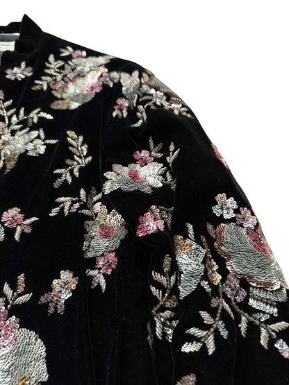 2019 Runway Velvet Sequin Teddy Bomber Jacket