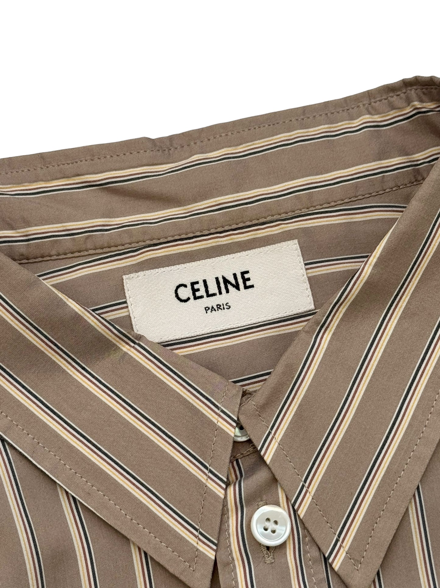 SS20 Silk Beige Stripe Shirt