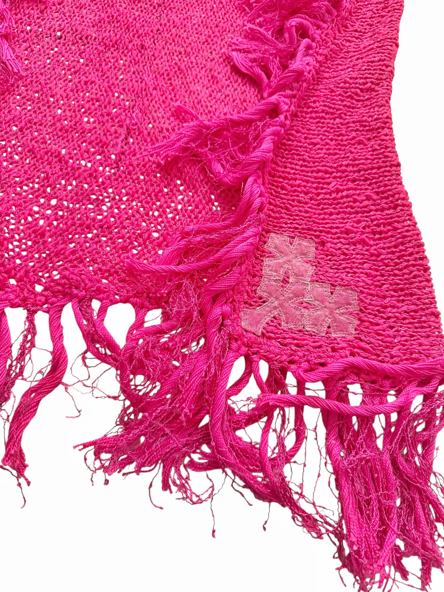 6 Cross Pink Knit Shawl/Cape Scarf