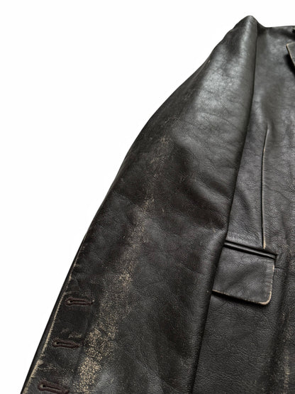 Distressed Leather Trompe L’oeil Blazer