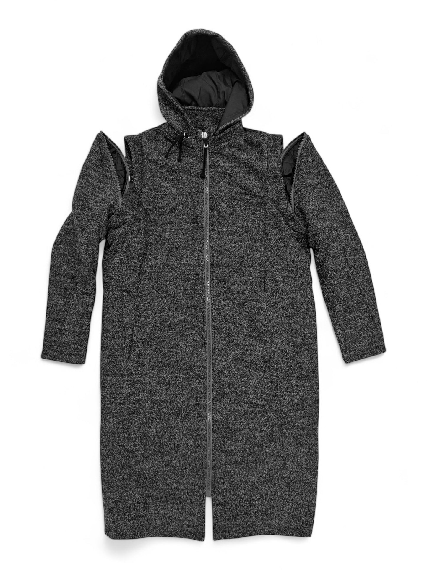 Wool Knitted Modular Long Hooded Coat