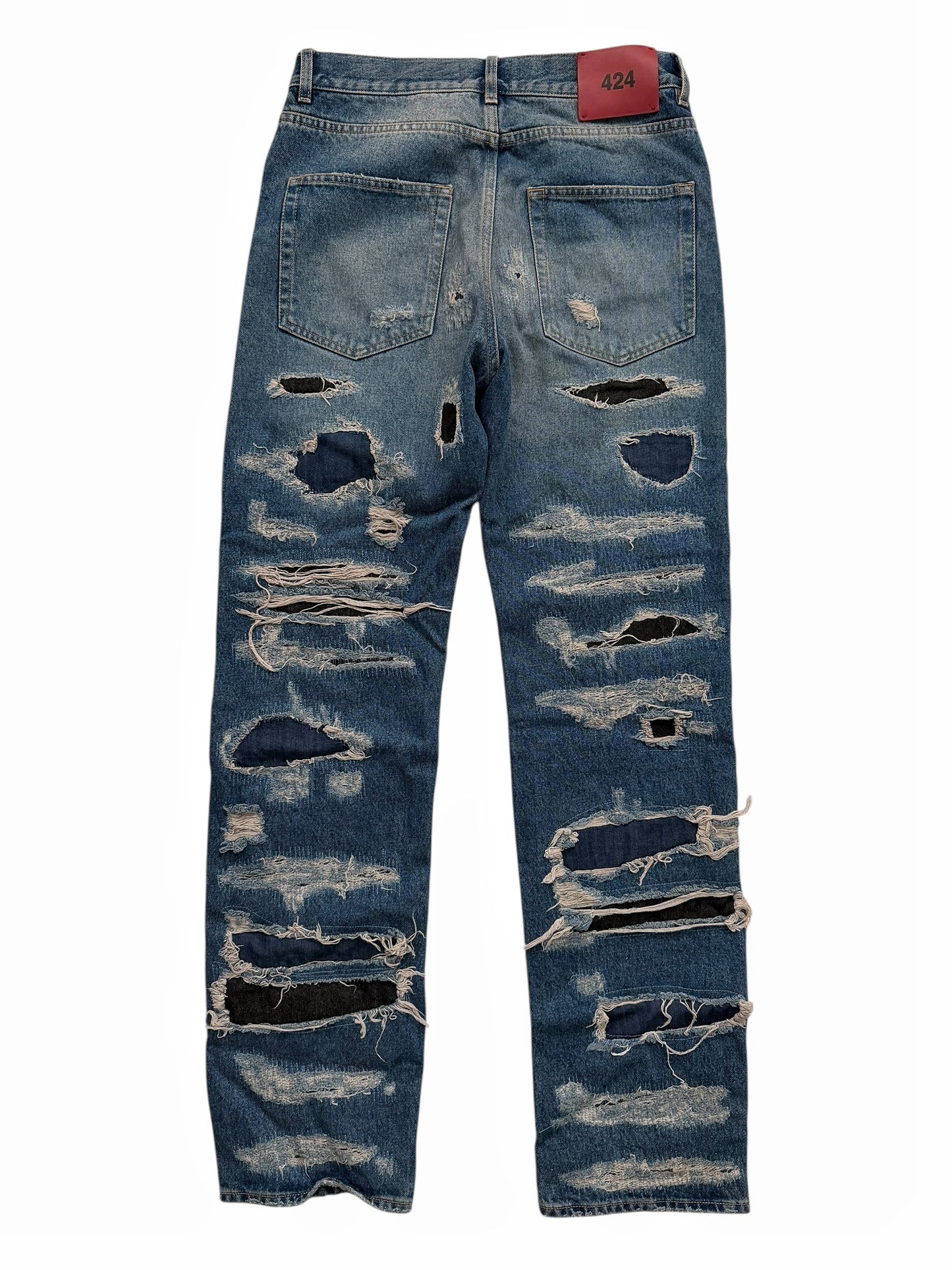 Distressed Thrashed Denim Jeans